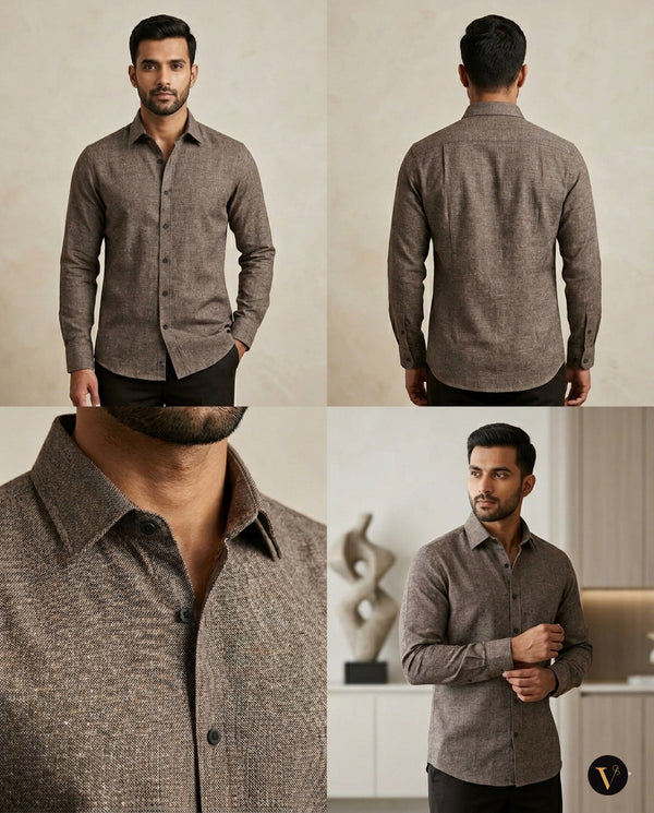 Premium Chambray Mens Shirts - Black