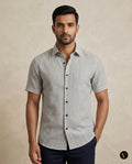 Premium Striped Mens Shirt - Gray