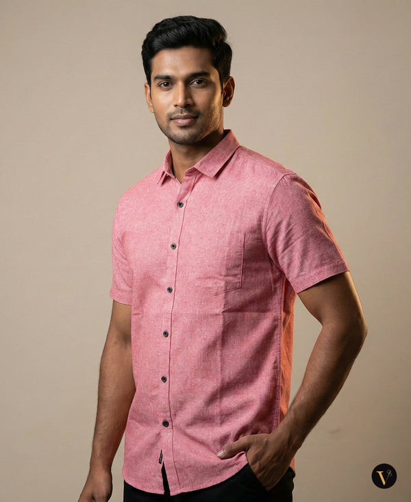Premium Chambray Mens Shirts - Pink