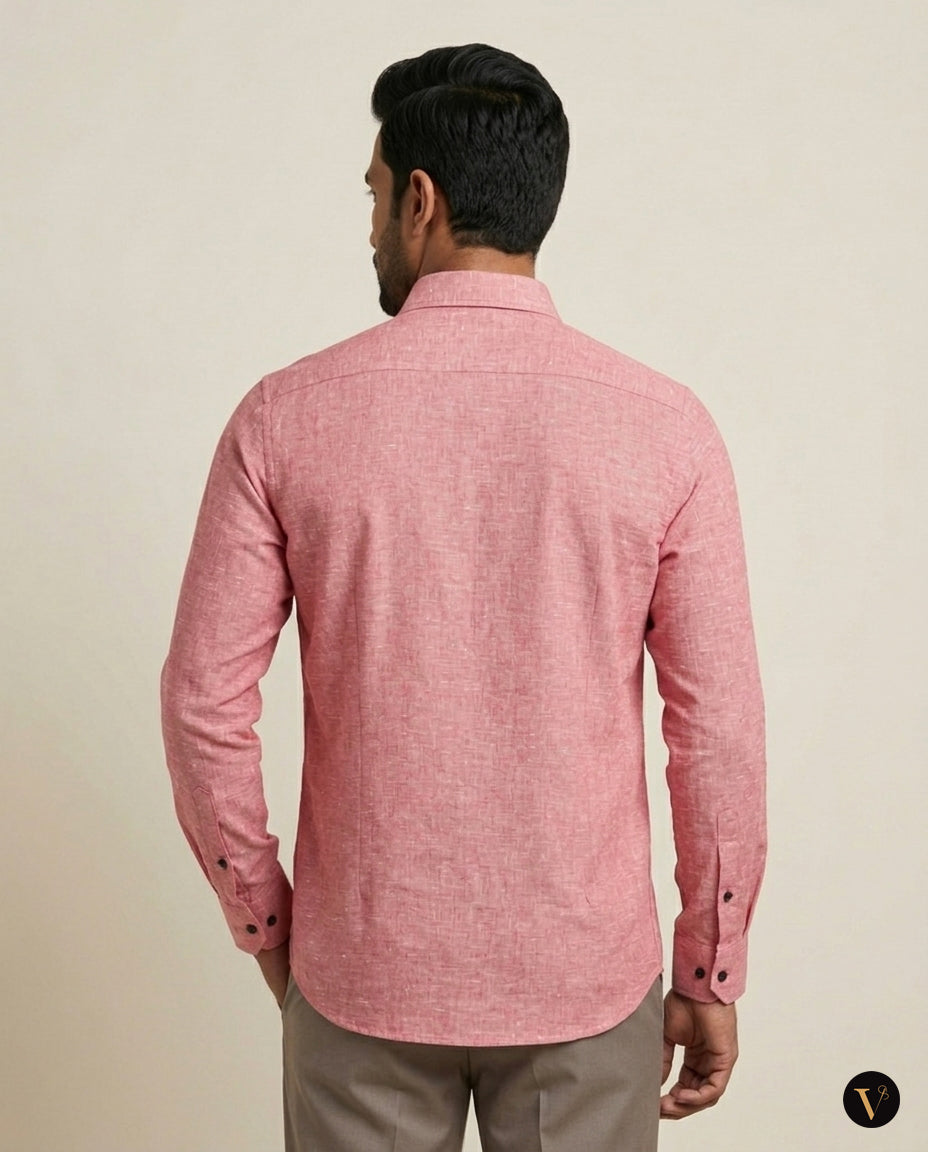Premium Chambray Mens Shirts - Pink