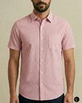 Seersucker Striped Shirt Pink